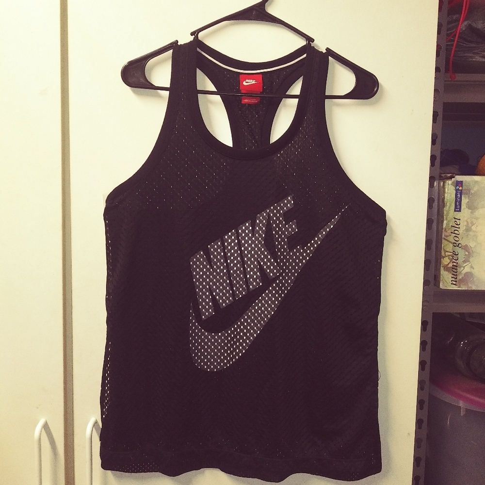 Nike mesh Womens tank dual layer design racerback.